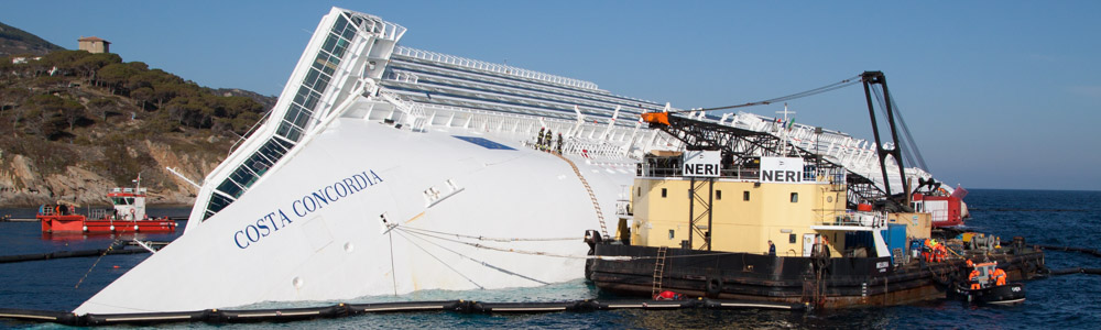 The sunken cruise ship Costa Concrdia