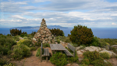 View of the back of the mountains of Isola del Giglio