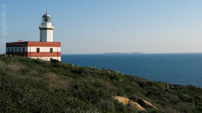 Sicht auf die Südspitze Punta del Capel Rosso mit dem Leuchtturm