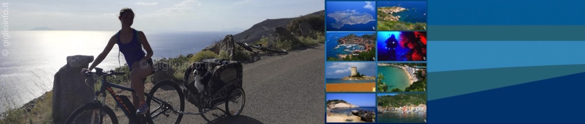 Ciclista sulla strada panoramica dell'Isola del Giglio