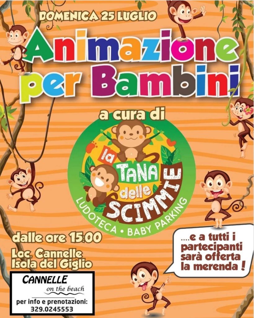 Locandina Animazioni per Bambini Spiaggia delle Cannelle