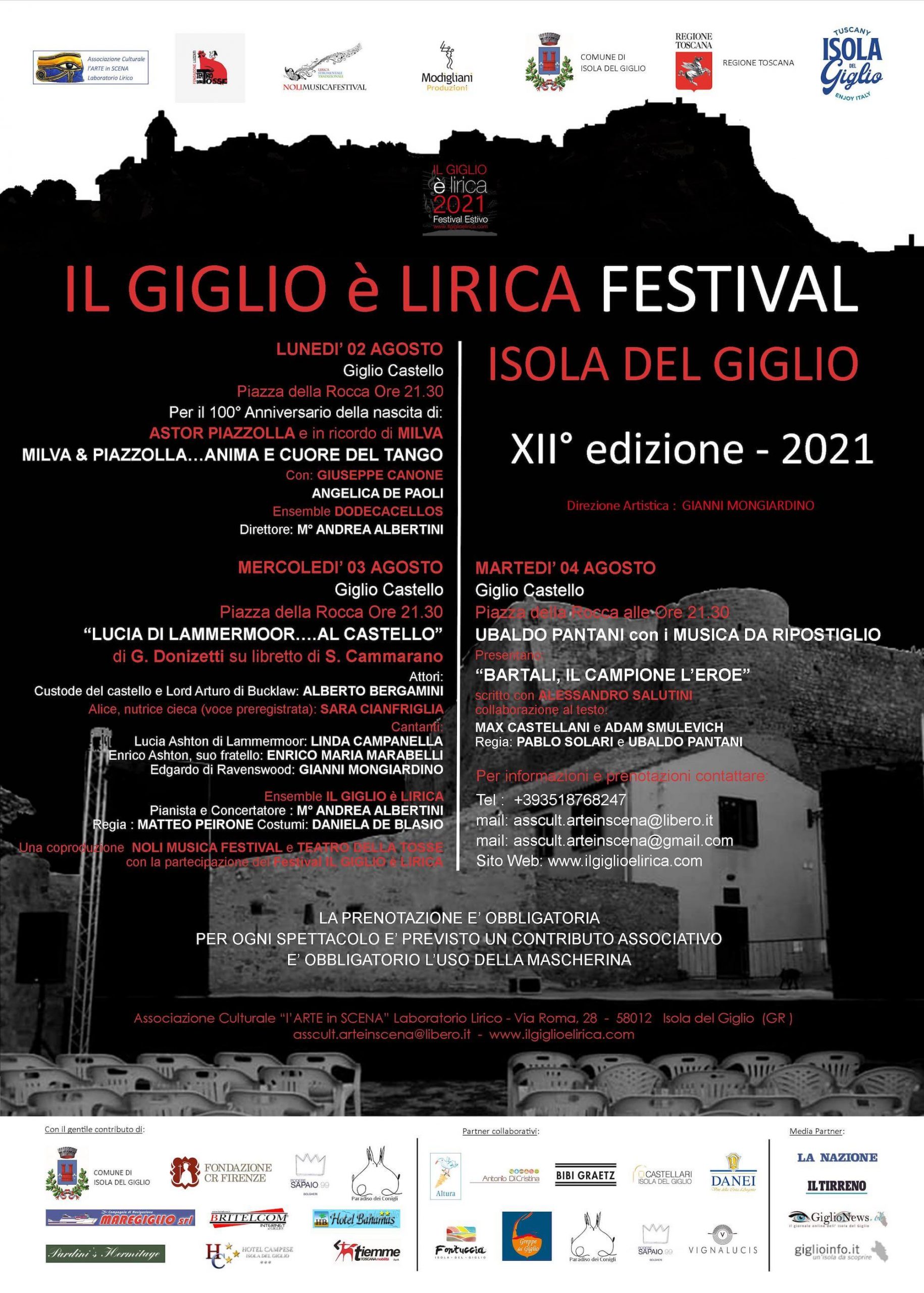 Locandina evento estivo Il Giglio è lirica Festival 2021