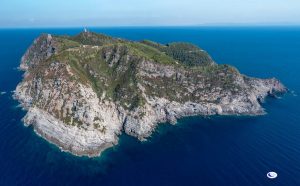 Isola di Gorgona vista aerea con drone