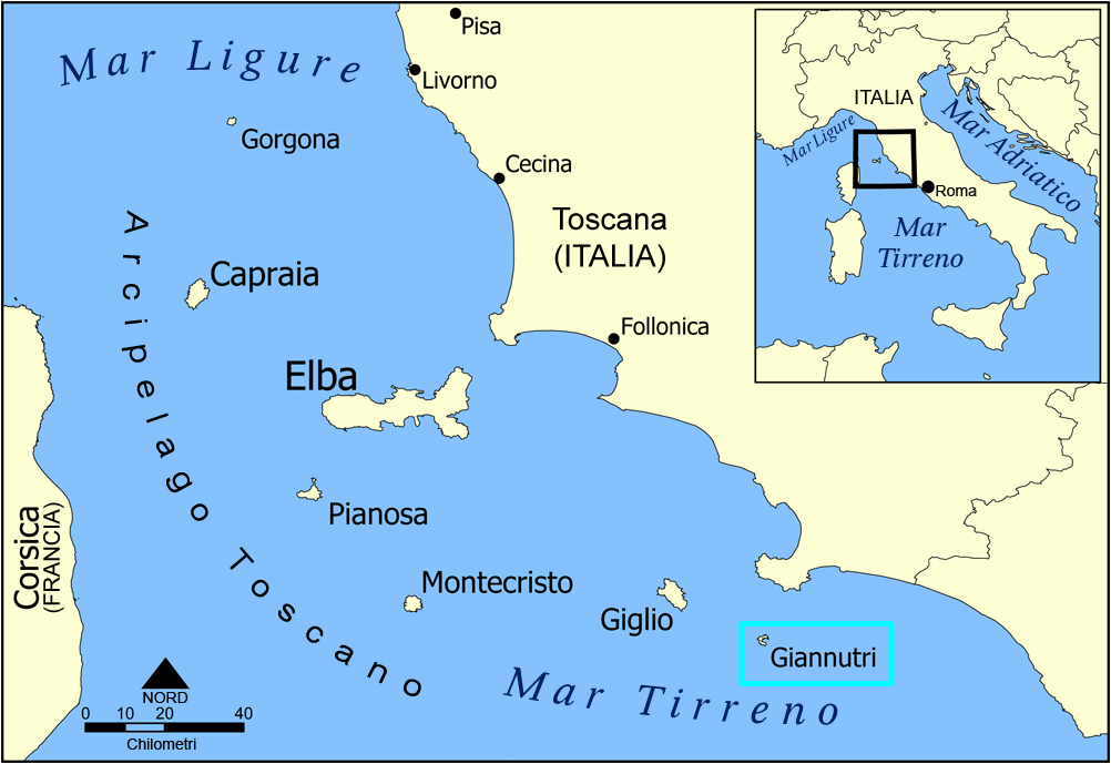 Cartina Arcipelago Toscano Giannuitri