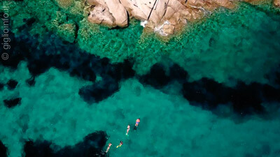 Vista mare dal drone, Isola del Giglio, Arcipelago Toscano