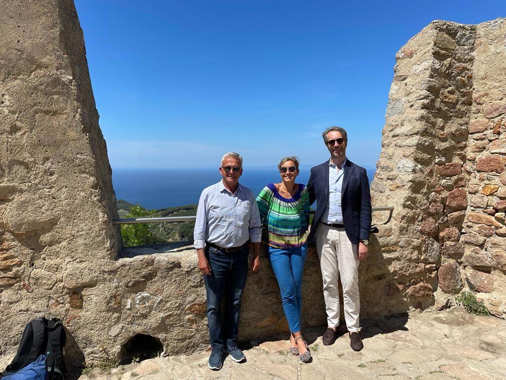 Walter Rossi, Sonia Pallai, Massimiliano Moscarda a Giglio Castello Isola del Giglio per corso Accoglienza Turistica