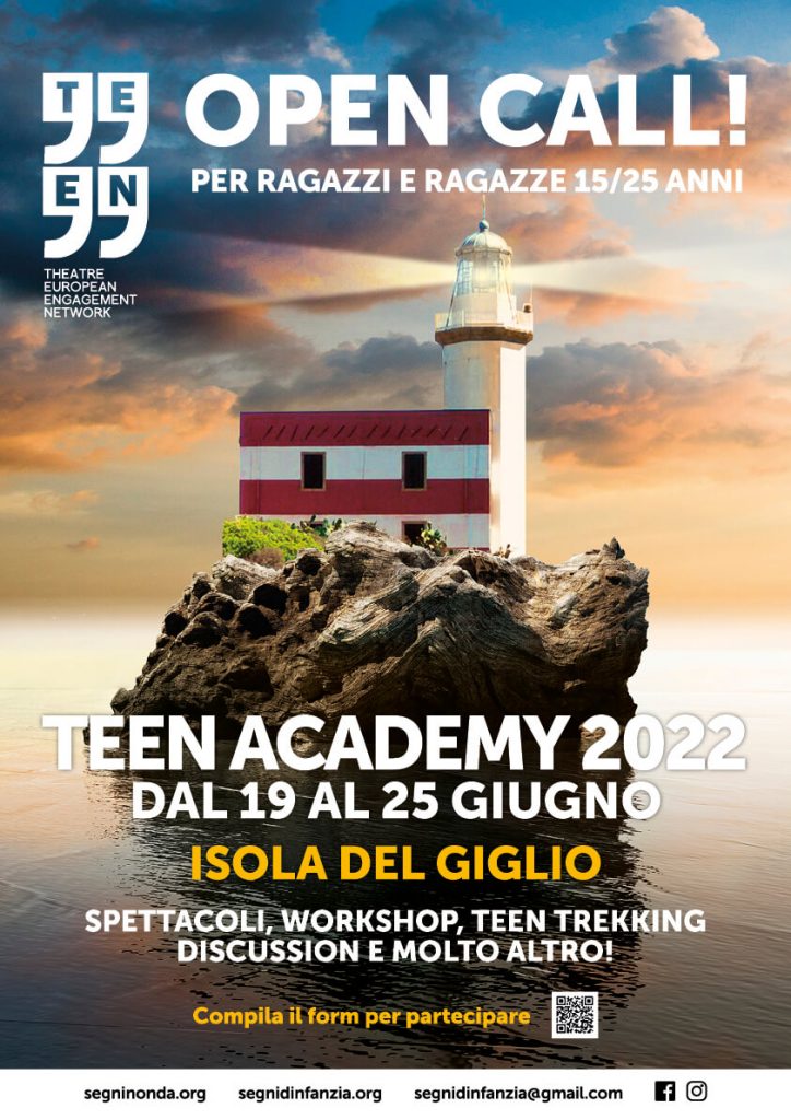 Locandina Open Call per Teen Academy Summer Camp all'Isola del Giglio Giugno 2022