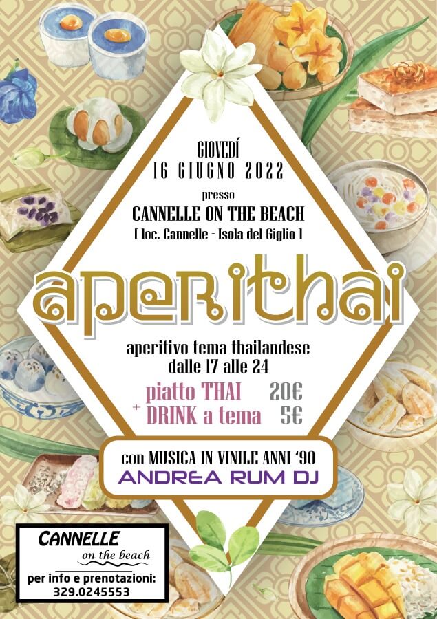 Locandina Evento Cannelle on the Beach Aperithai con DJ Andrea Rum