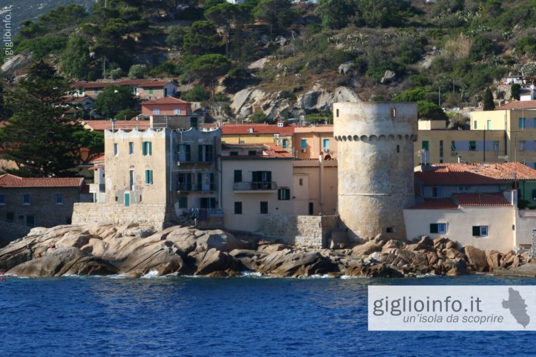 Torre del Saraceno sugli scogli, Giglio Porto, Isola del Giglio