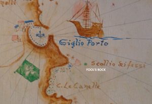 Mappa della copertina del libro "Costa Concordia - Wrecked on Fool's Rock" di Craig C. Smith