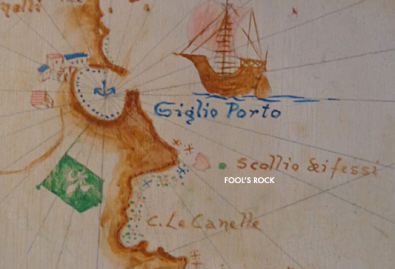 Mappa della copertina del libro "Costa Concordia - Wrecked on Fool's Rock" di Craig C. Smith