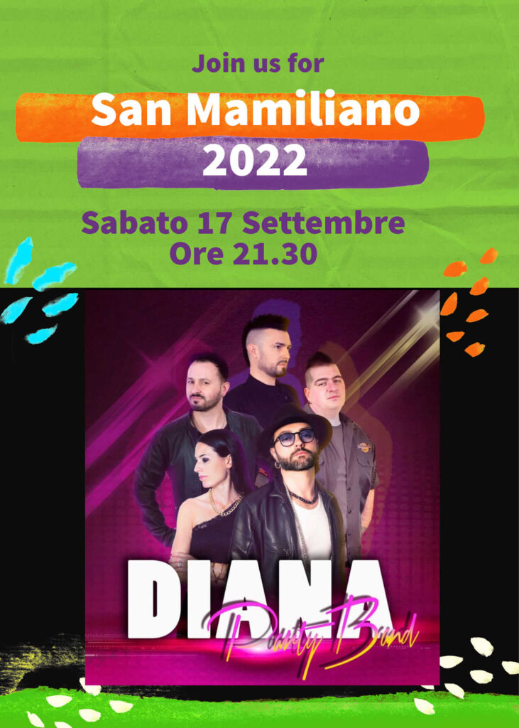 Locandina Diana Party Band Festeggiamenti di San Mamiliano a Giglio Castello 2022