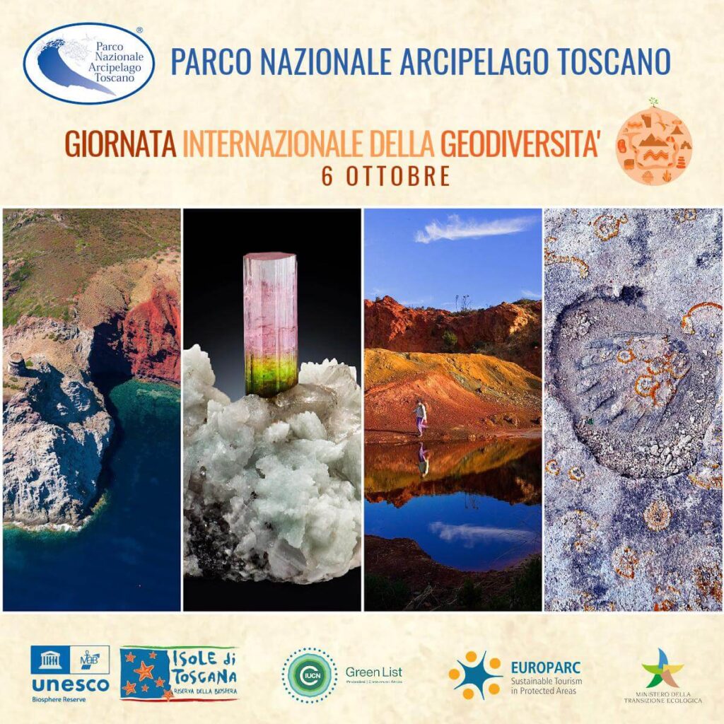 Locandina Giornata Internazionale della Geodiversità 2022 del Parco Nazioanle Arcipelago Toscano