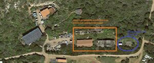Veduta Aerea della zona di demolizioni dei ruderi all'Isola di Giannutri