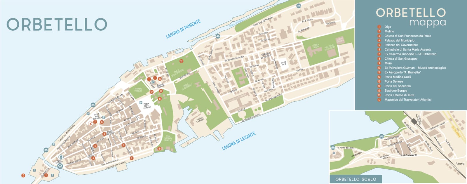 Mappa Turistica di Orbetello
