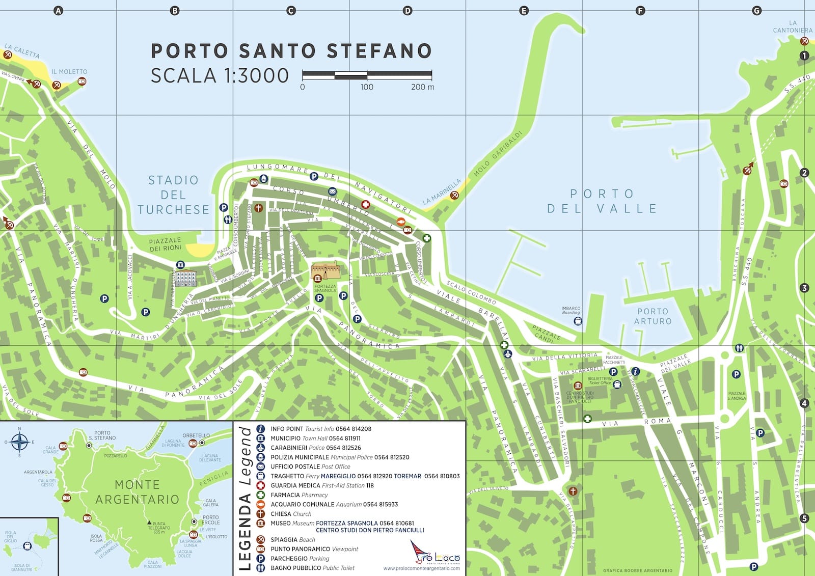 Mappa di Porto Santo Stefano e Monte Argentario