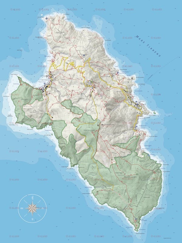 Mappa sentieri trekking Isola del Giglio Toscana