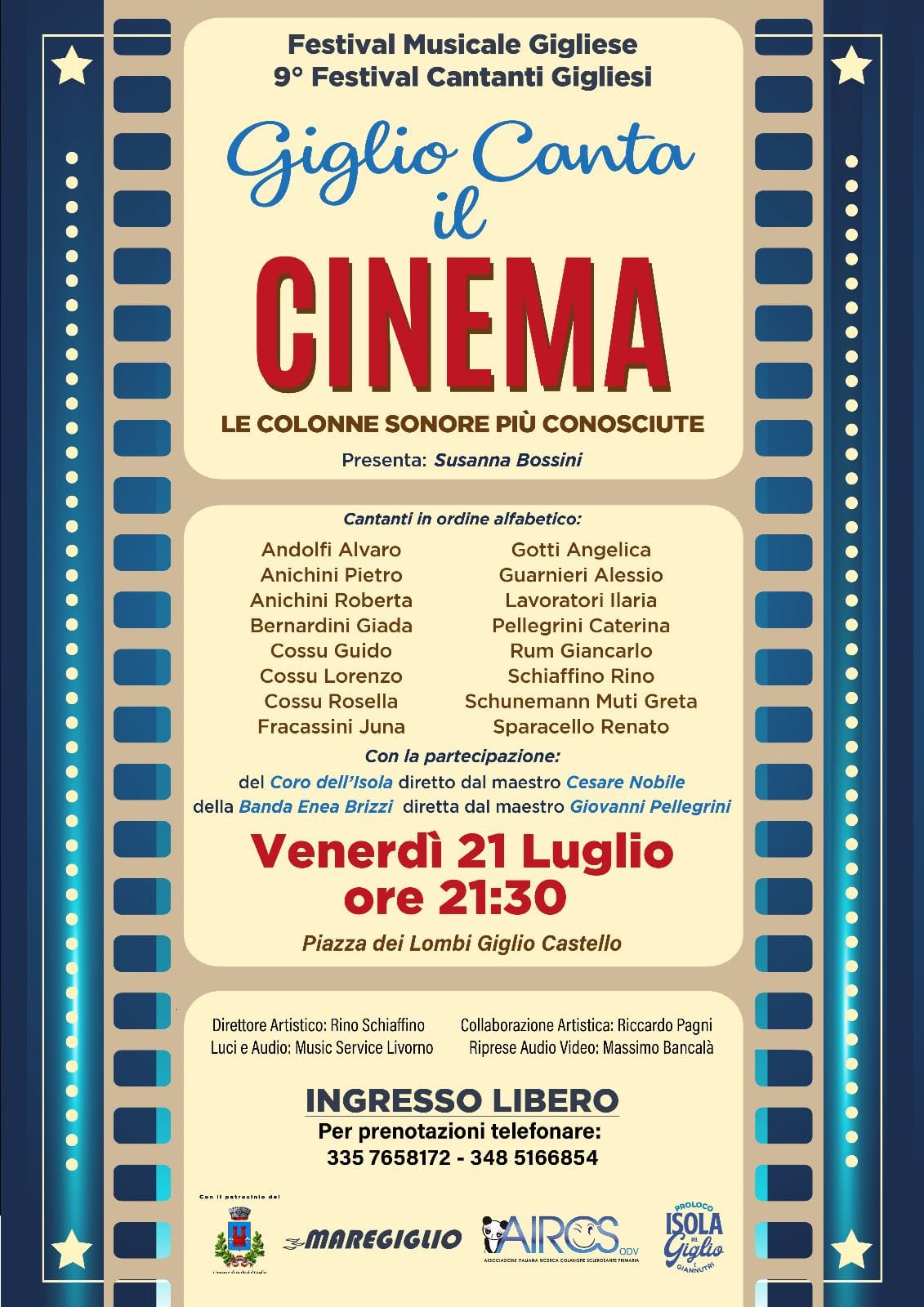 Locandina Giglio Canta il Cinema - Festival Musicale Gigliese