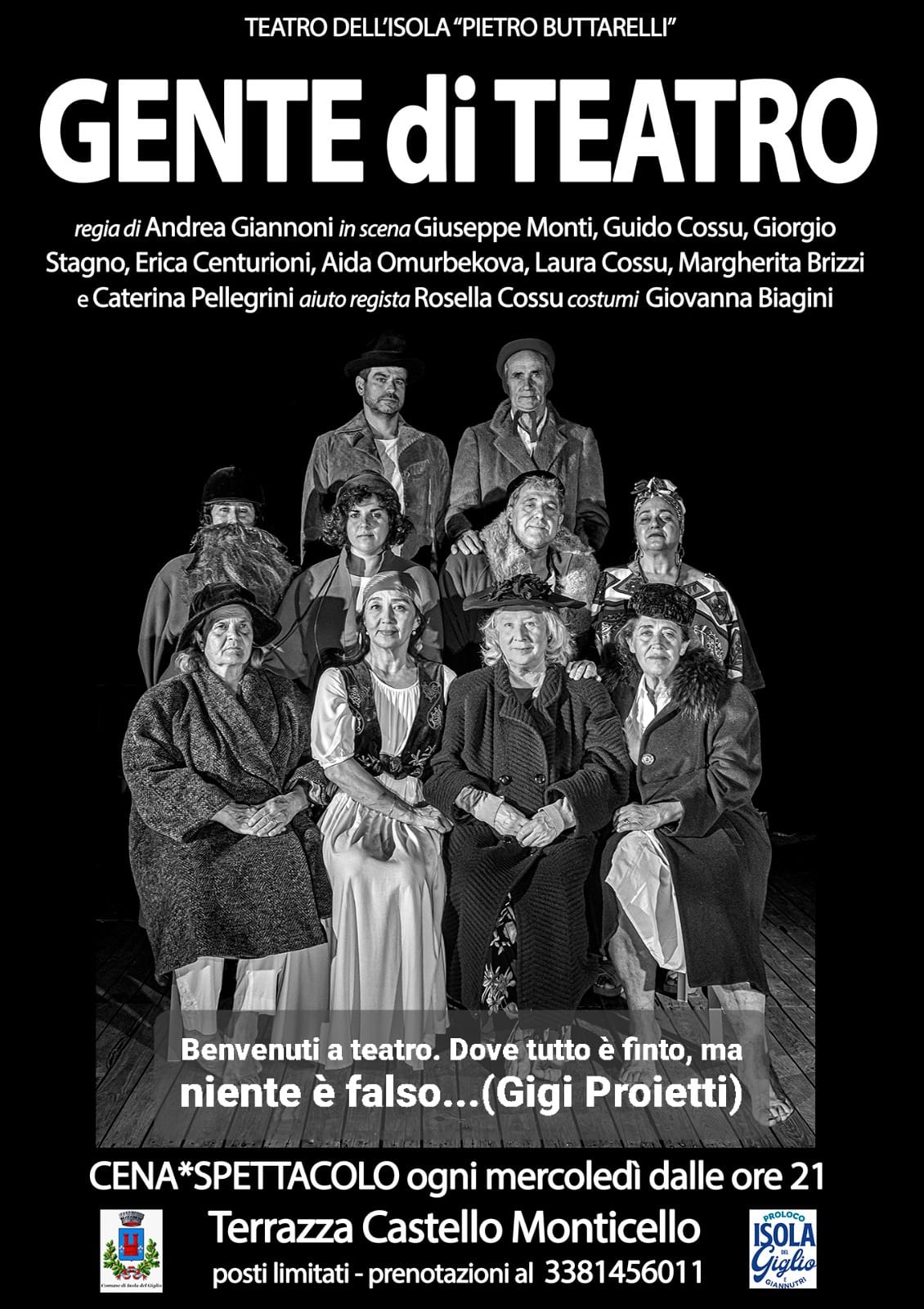 Locandina spettacolo teatrale Gente di Teatro del Teatro dell'Isola del Giglio