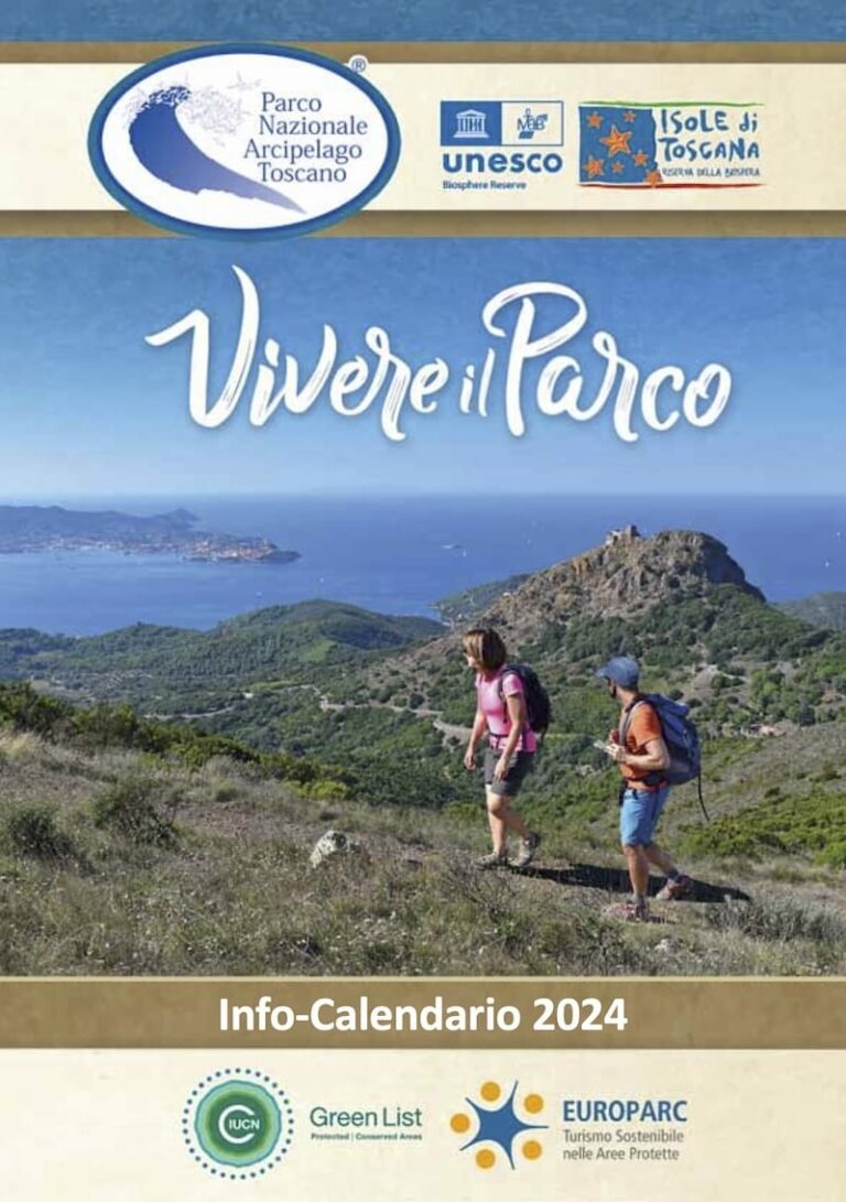 Copertina Info-Calendario vivere il parco 2024 per il Parco Nazionale arcipelago toscano