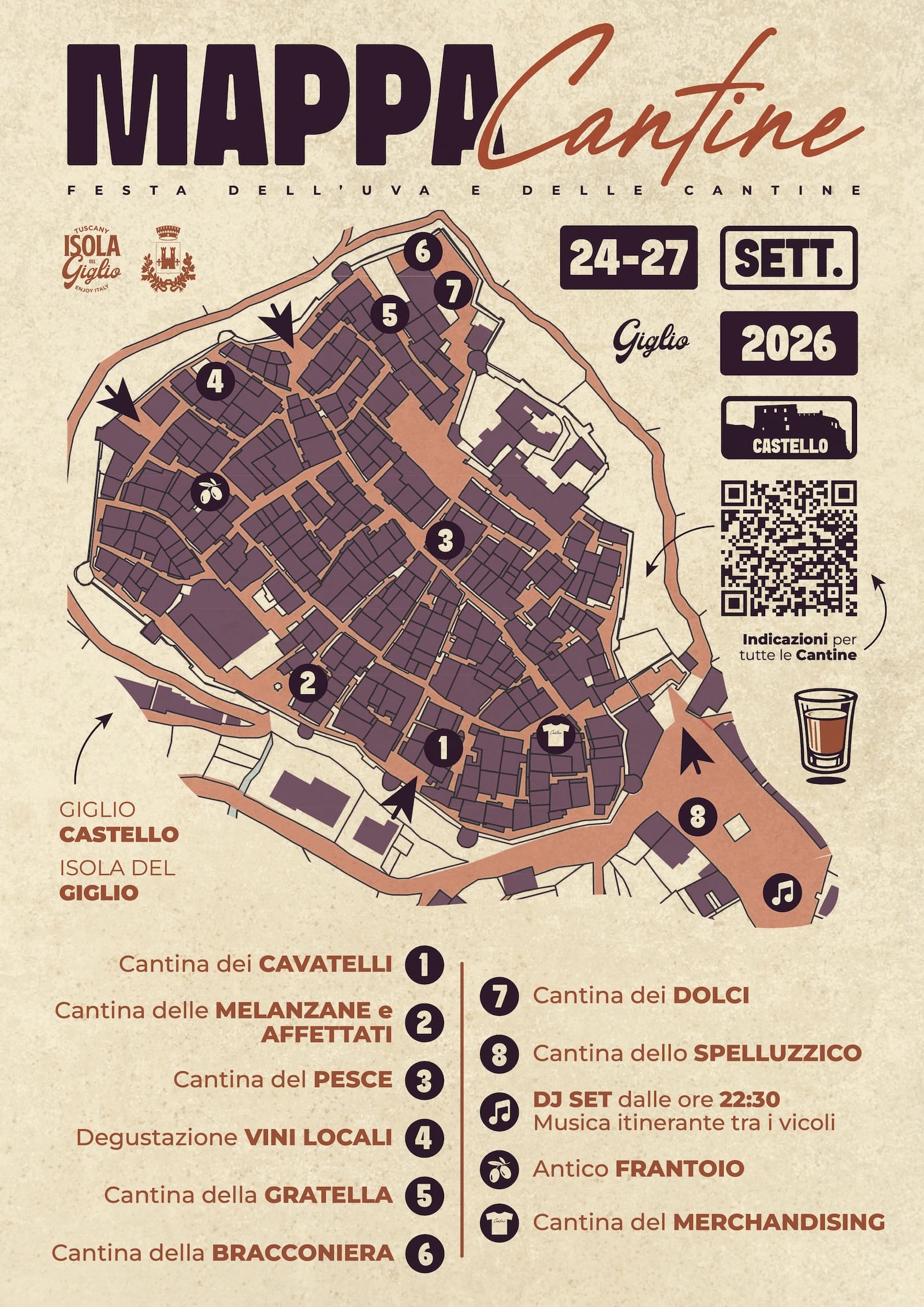 Mappa delle Cantine alla Festa dell'Uva e delle Cantine 2026