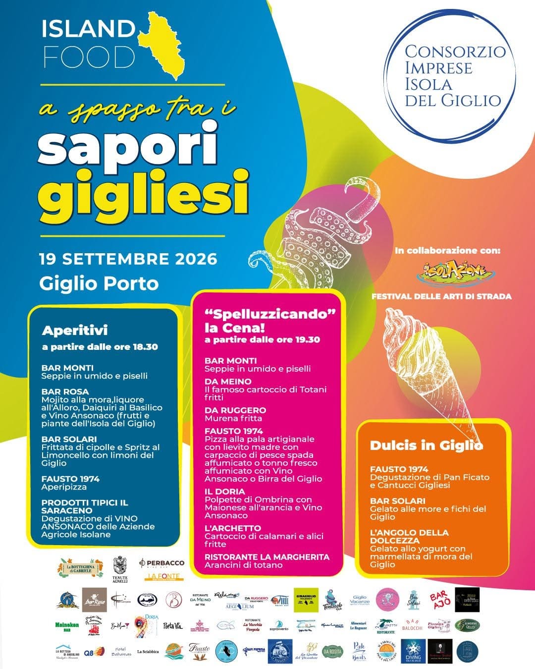 Locandina A Spasso con i Sapori Gigliesi - 19 Settembre a Giglio Porto