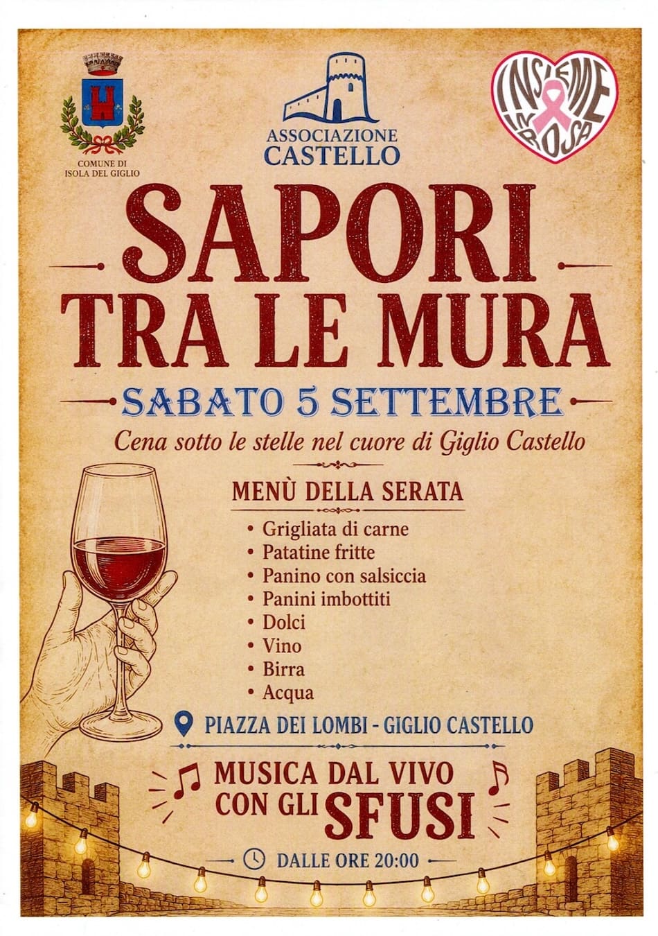 Locandina Sapori tra le Mura, Giglio Castello 5 Settembre